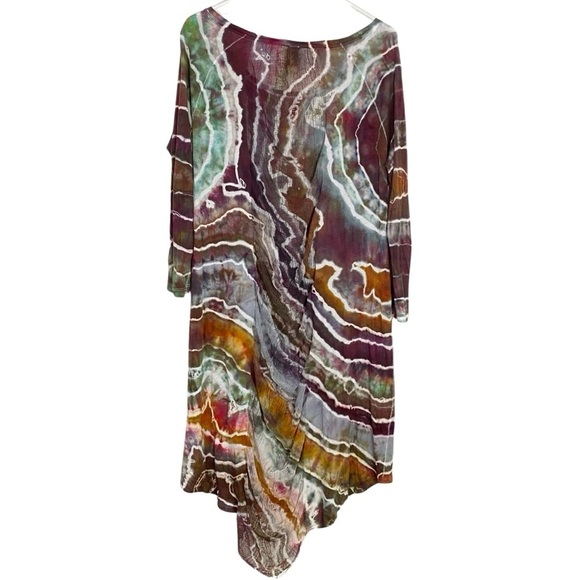 FP Free People We The Free Midi Tunic Dress Womens Small Geode Tie Dye Mesh Back - Picture 2 of 16